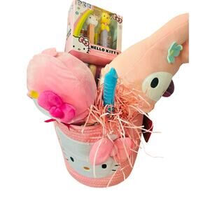 Hello Kitty storage Easter gift basket My Melody and Hello Kitty  Easter plush